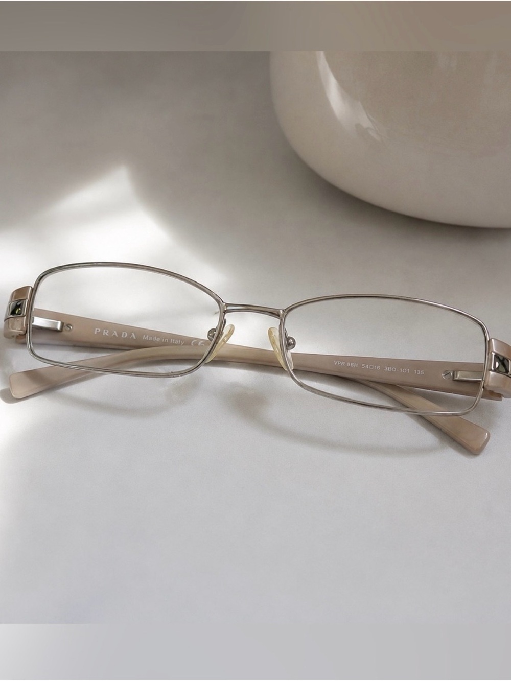 Prada VPR 66H 3BQ-101
Square Beige Silver Eyeglasses
Optical Frame 52-16-135